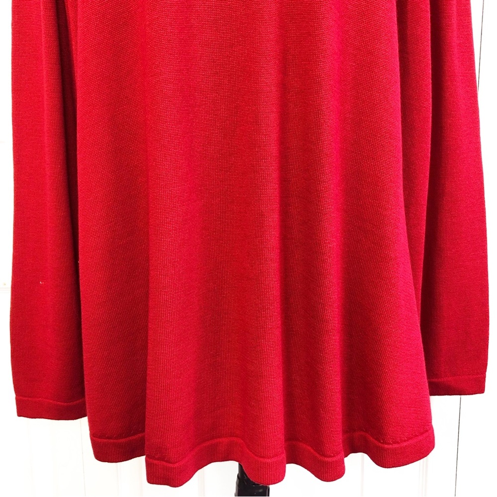 New Jessica London Red Knit Mockneck Gold Button Detail Sweater 22/24 - Picture 10 of 16